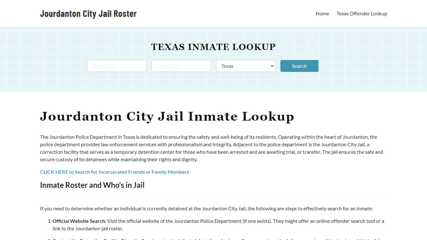 Jourdanton Police Department & City Jail, TX Inmate Roster, Arrests ...